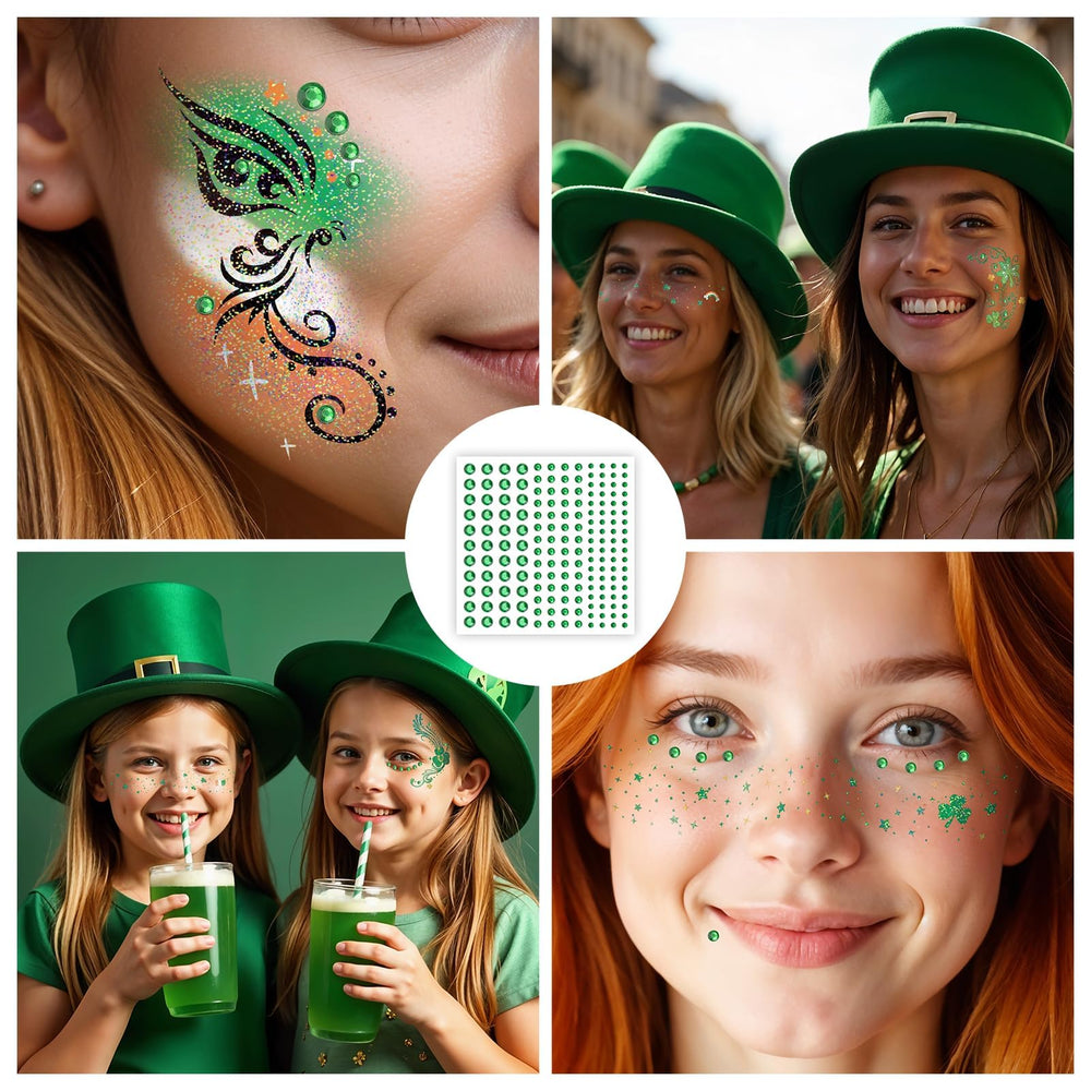 EMOME patches maquillage paillette vert, application rapide et glamour.