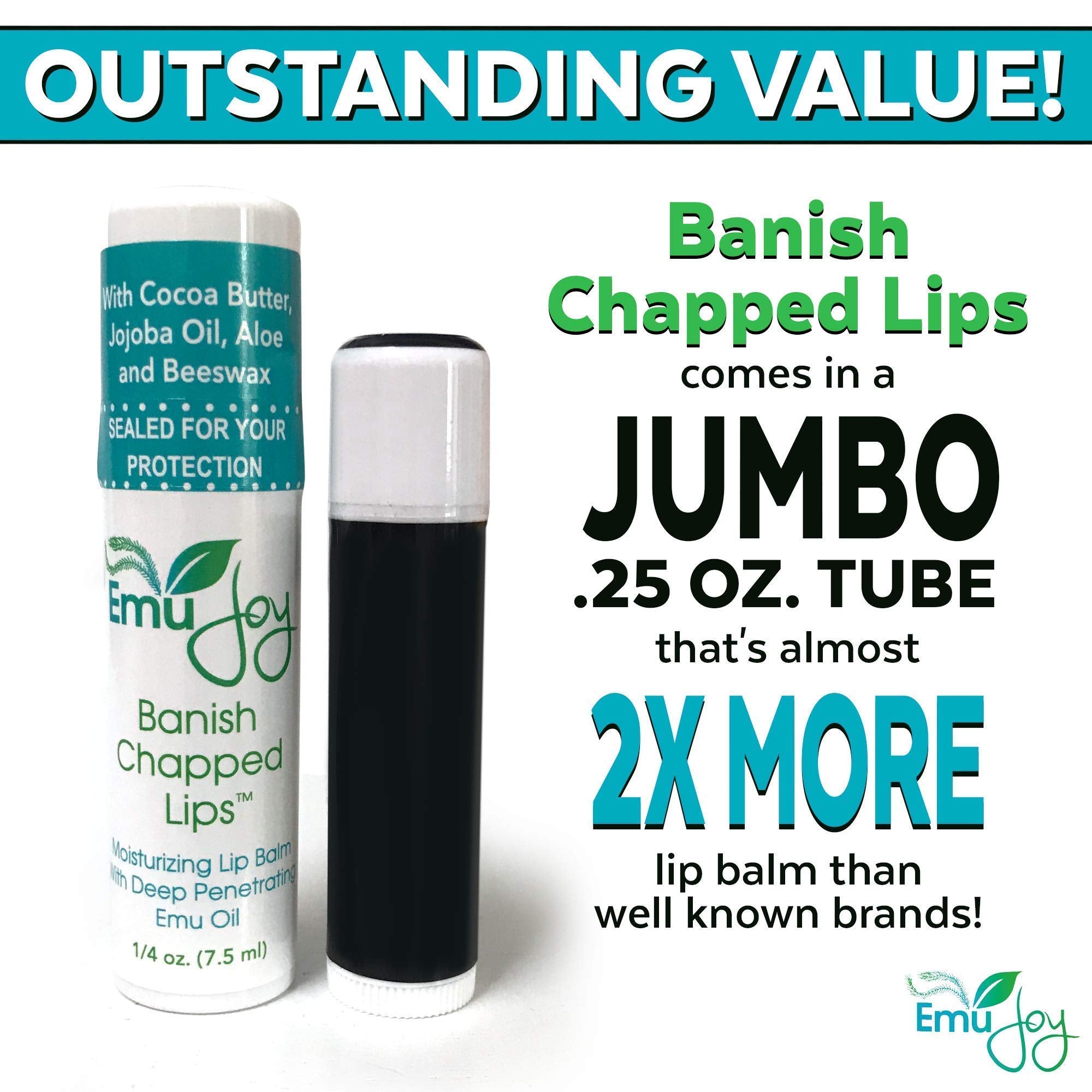 Emu Joy emu-oil lip balm texture closeup shows deep hydration