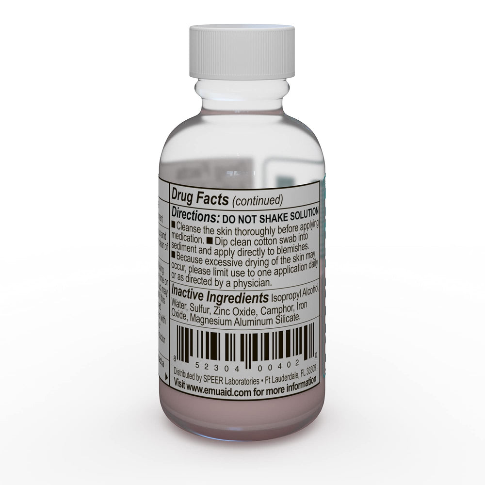 Format bouteille 1oz EMUAID — pratique et économique pour deux mois d’utilisation.