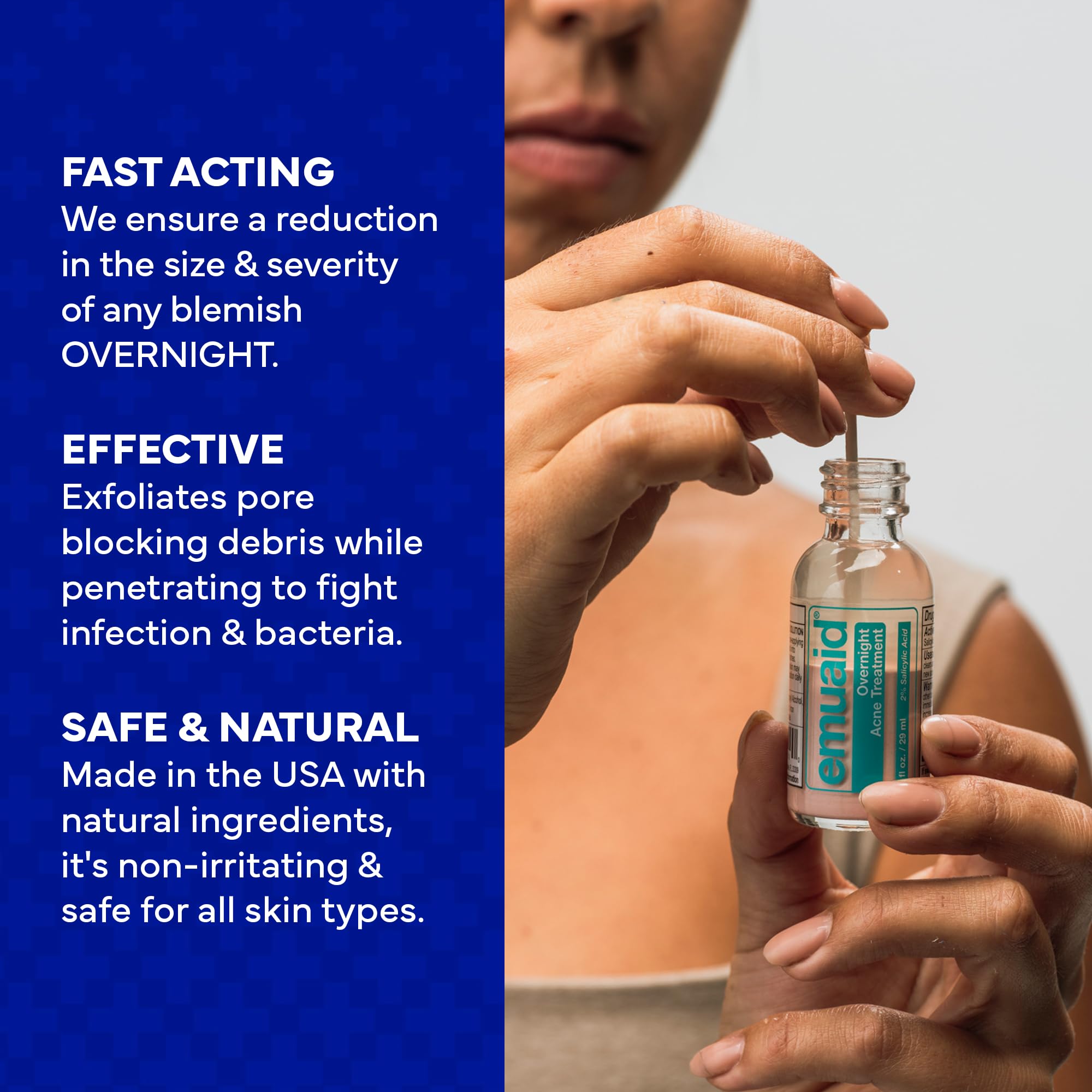Texture onctueuse EMUAID — crème qui s’étale facilement et pénètre rapidement.