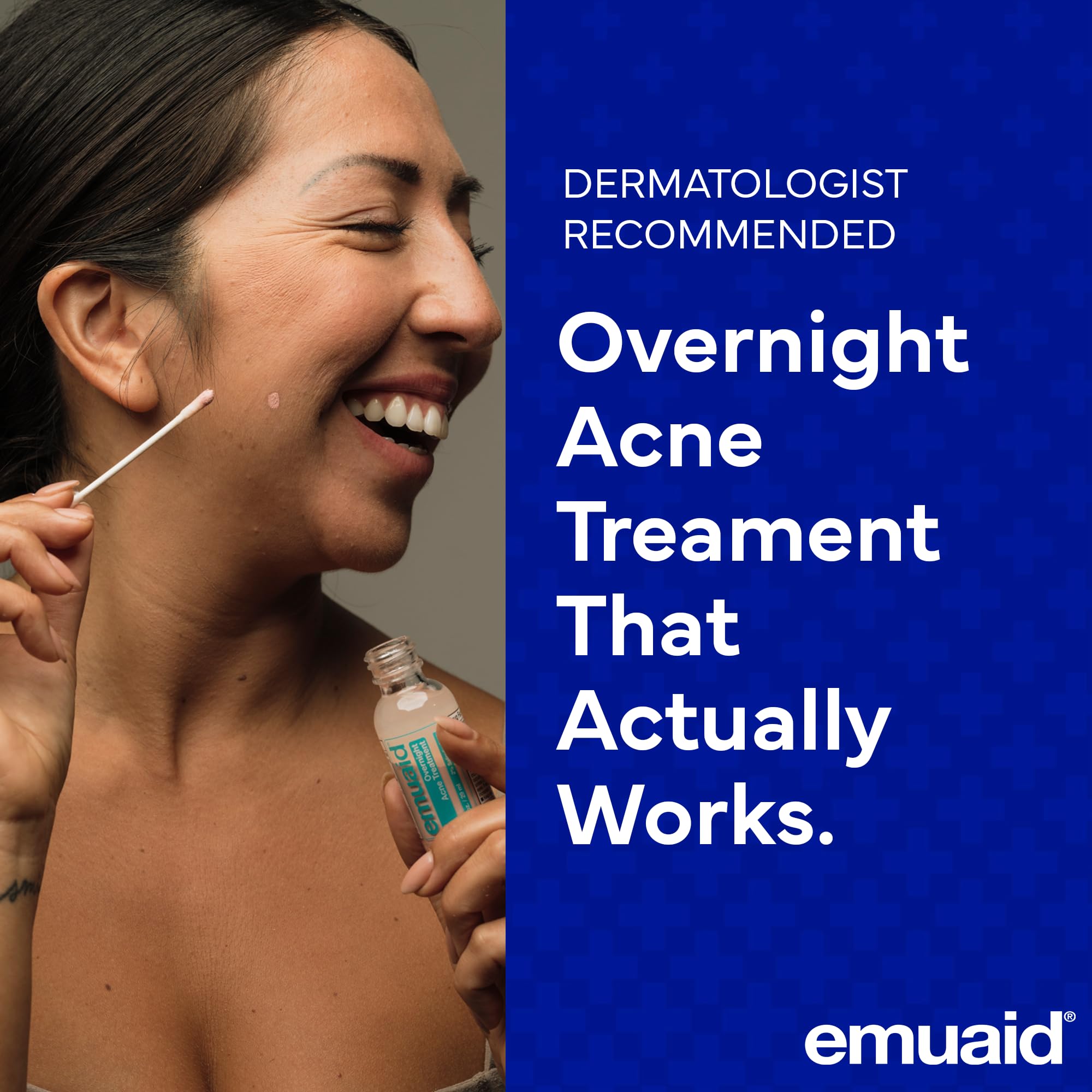 EMUAID Traitement Acné Nocturne — application ciblée sur boutons pour routine précise.