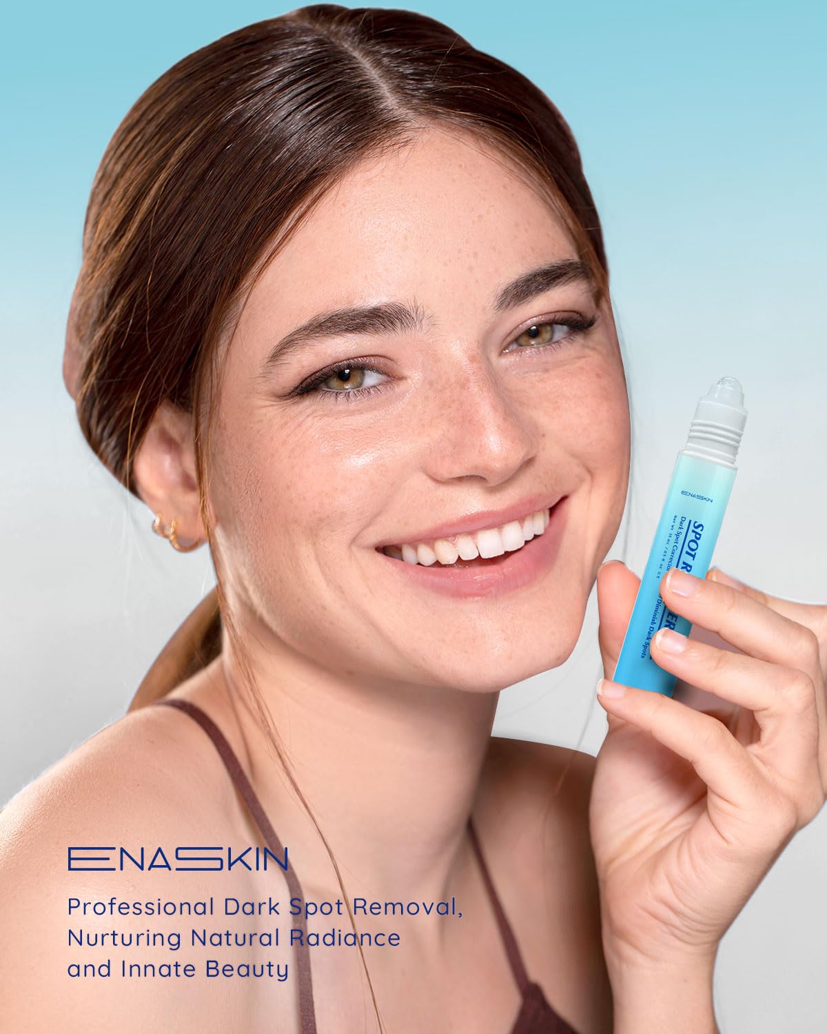 Emballage portable d'EnaSkin facilitant le voyage et les retouches en extérieur.
