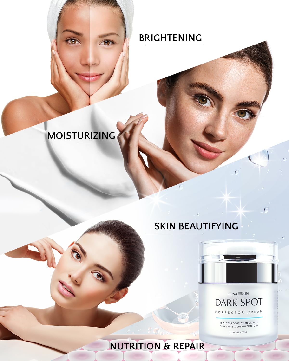 EnaSkin ingrédients-niacinamide-arbutine: ingrédients clés pour l’éclat du teint.