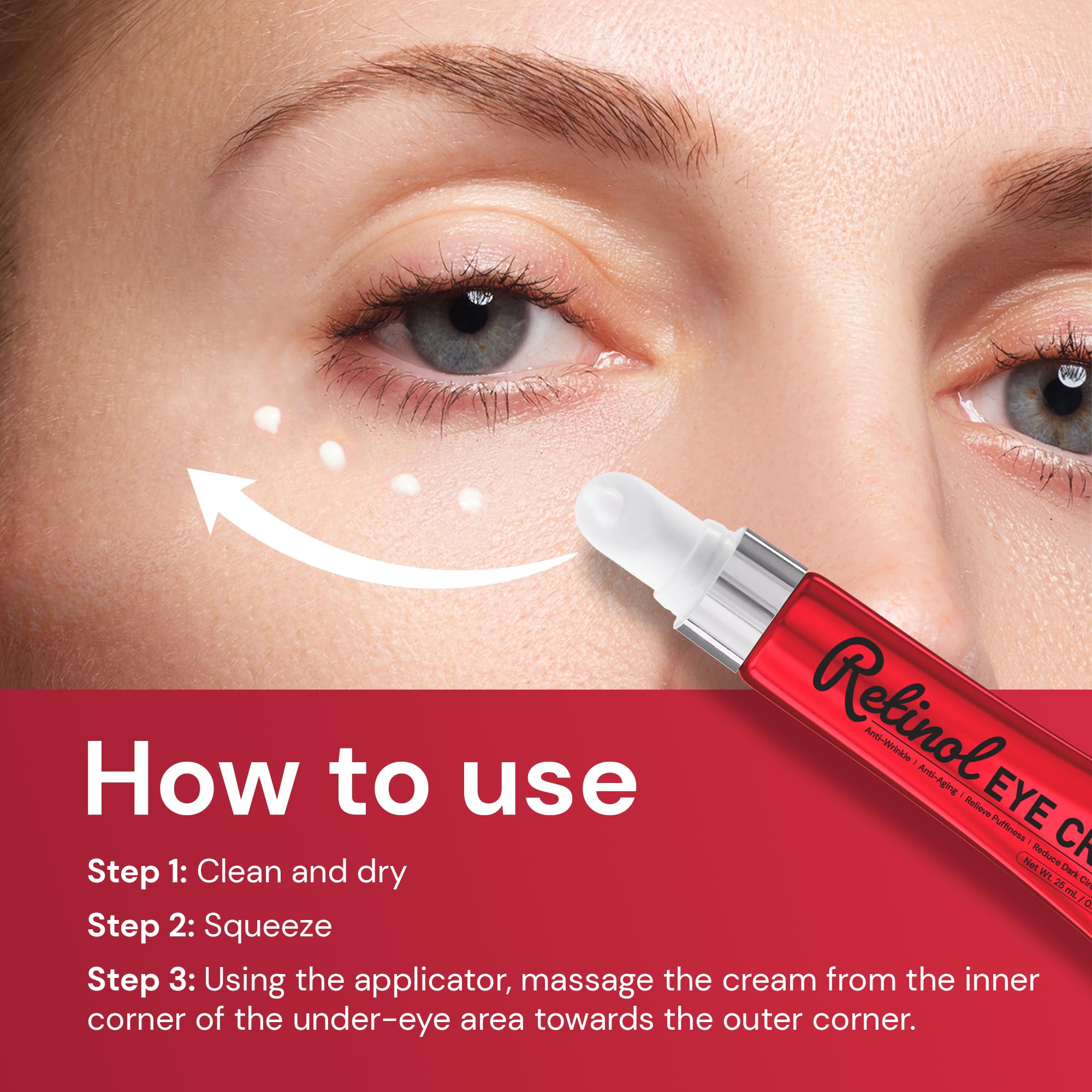 Effet raffermissant potentiel autour du contour des yeux avec usage régulier.
