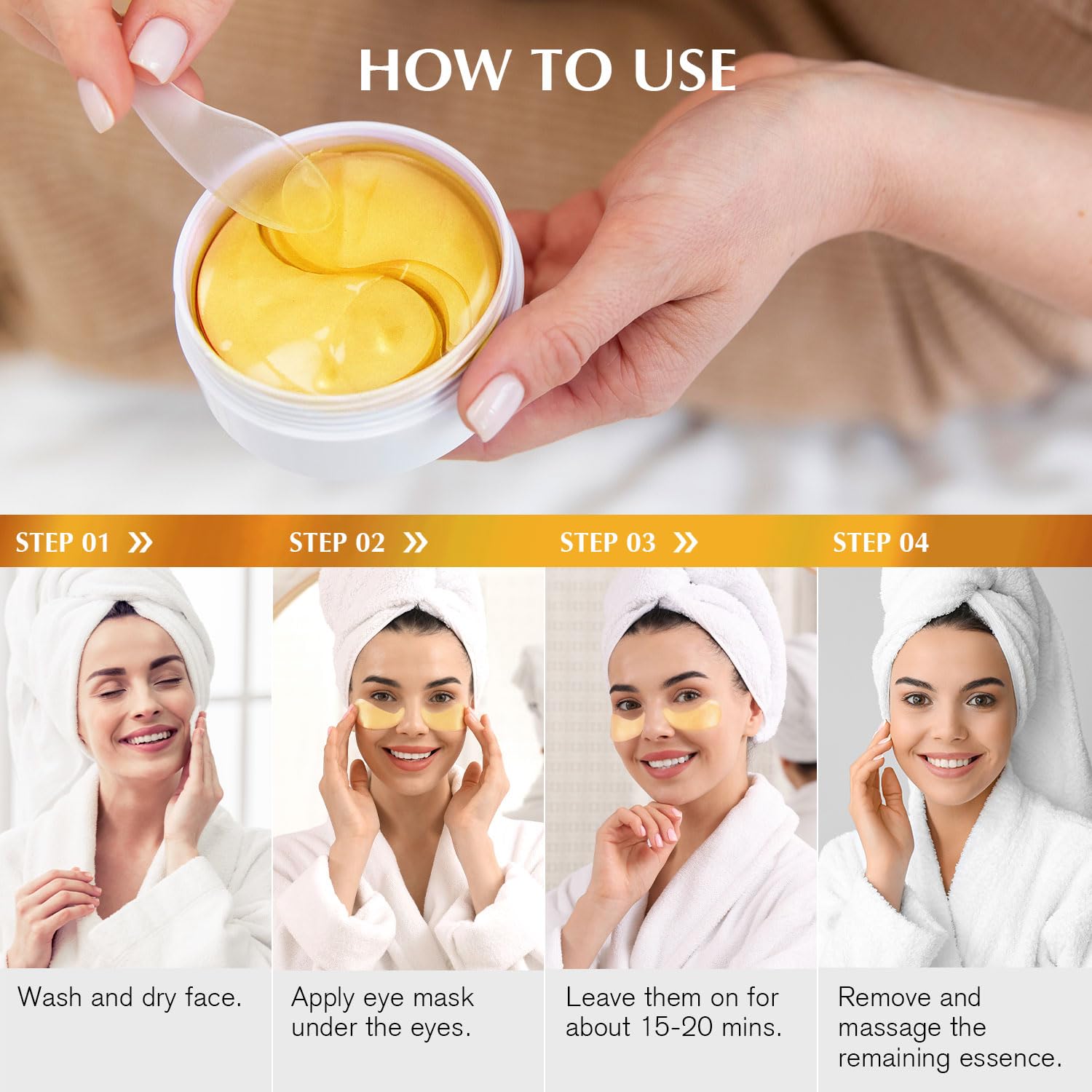 Enaskin Naturals patchs-sous-yeux-24k-or pratique et rafraîchissant au quotidien.