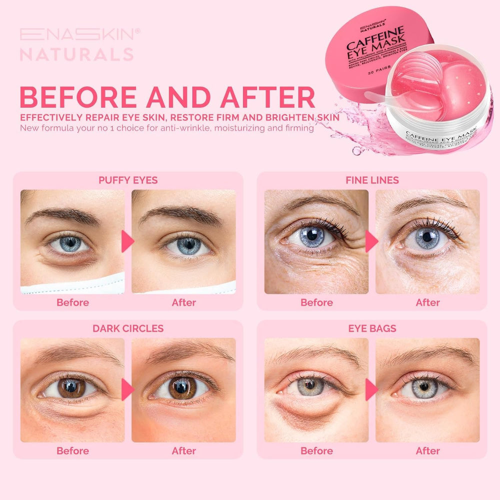 Patchs yeux Enaskin Naturals à l’Hyaluronique et Vitamine C pour hydratation en profondeur.