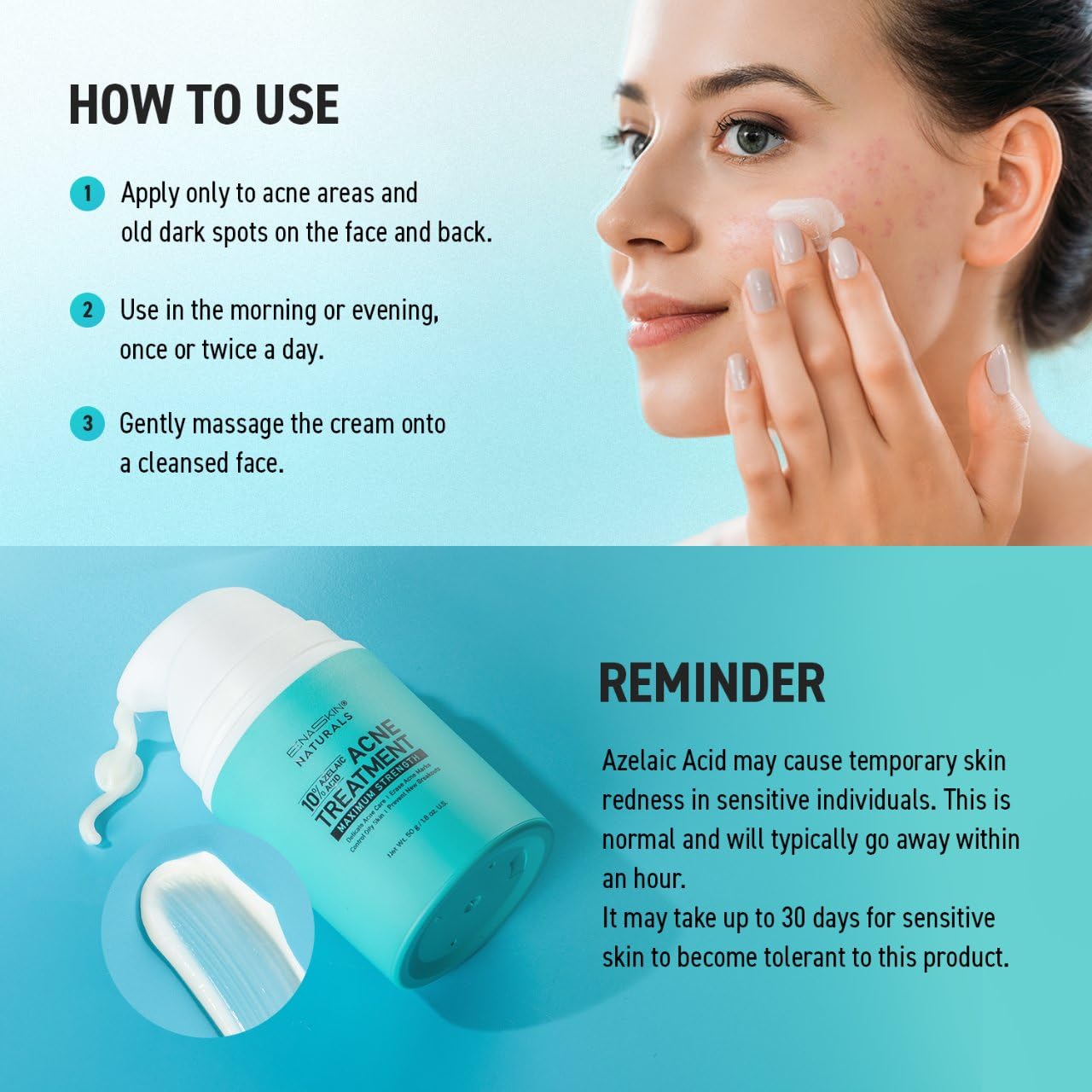 Morning routine with Enaskin Naturals supports oil control and clearer skin.