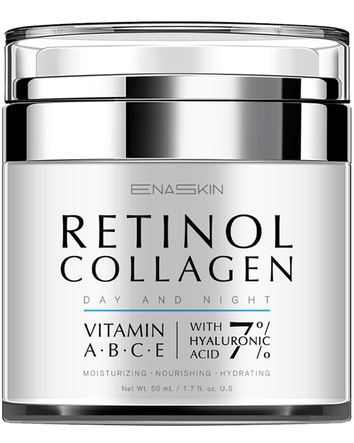 EnaSkin Retinol crème visage et cou, bouteille visible, hydratation longue durée.