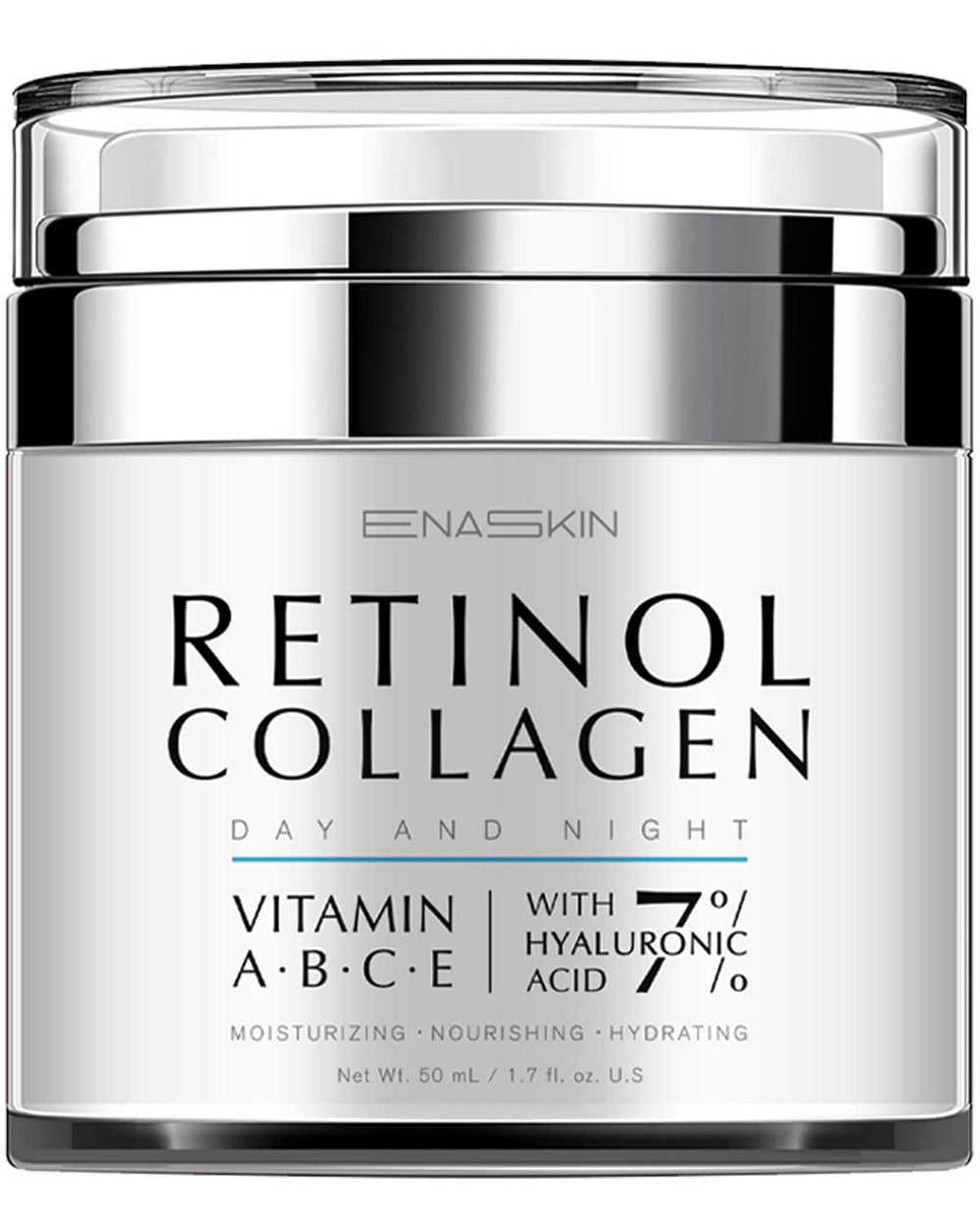 EnaSkin Retinol crème visage et cou, bouteille visible, hydratation longue durée.