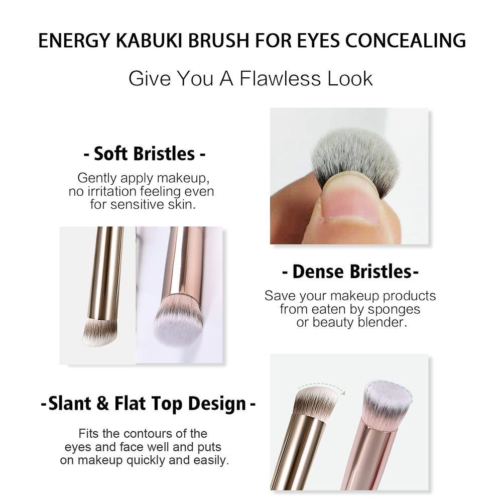 Pinceau ENERGY Kabuki dense pour correcteur liquide sans paquets.