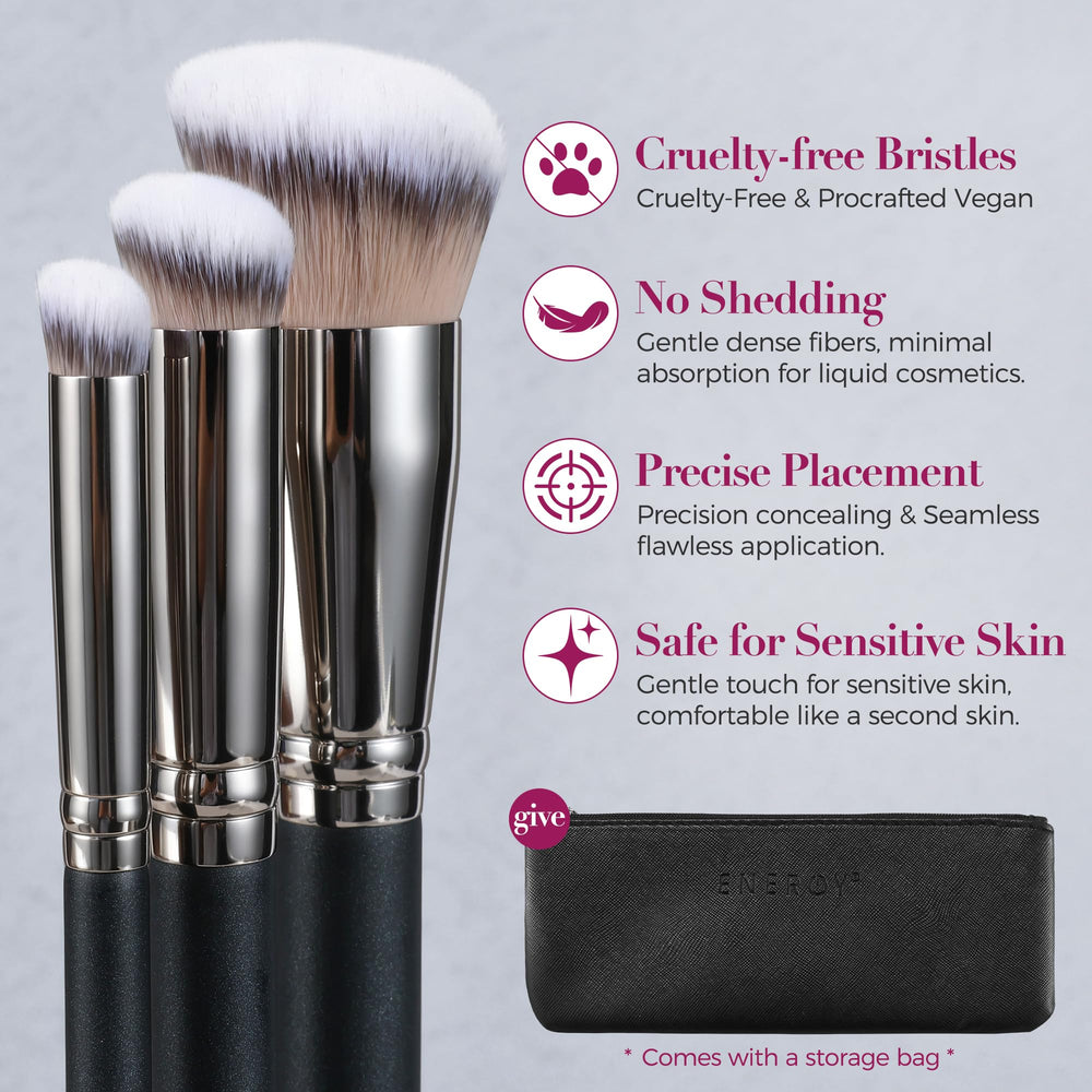 ENERGY Travel Pouch with brush set for on-the-go touch-ups.