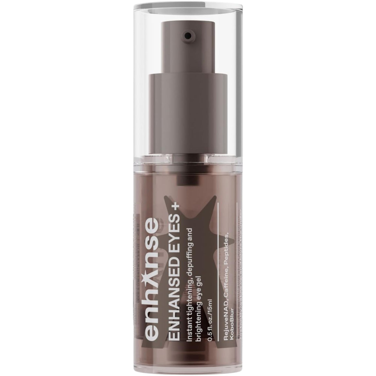 GEL YEUX ENHANSE en bouteille 0,5 oz prête pour le voyage.