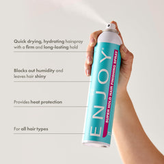 Enjoy brume de finition: volume et brillance sans alourdir les cheveux.