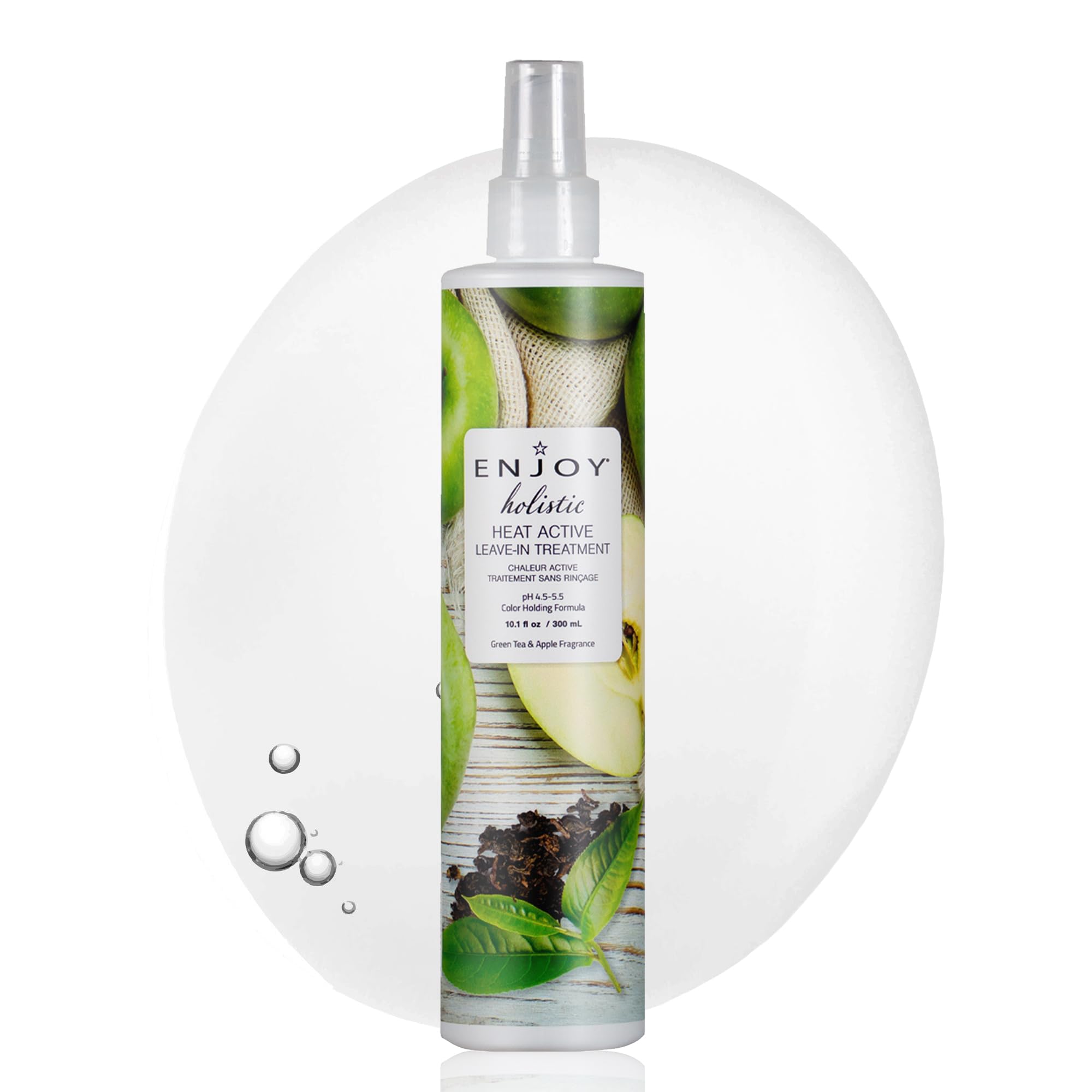 Enjoy Traitement Sans Rinçage Actif: bouteille thermoprotection—protège les cheveux lors du coiffage à chaud.