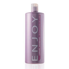 Shampoing Enjoy Luxury, bouteille élégante illustrant l'hydratation en profondeur.