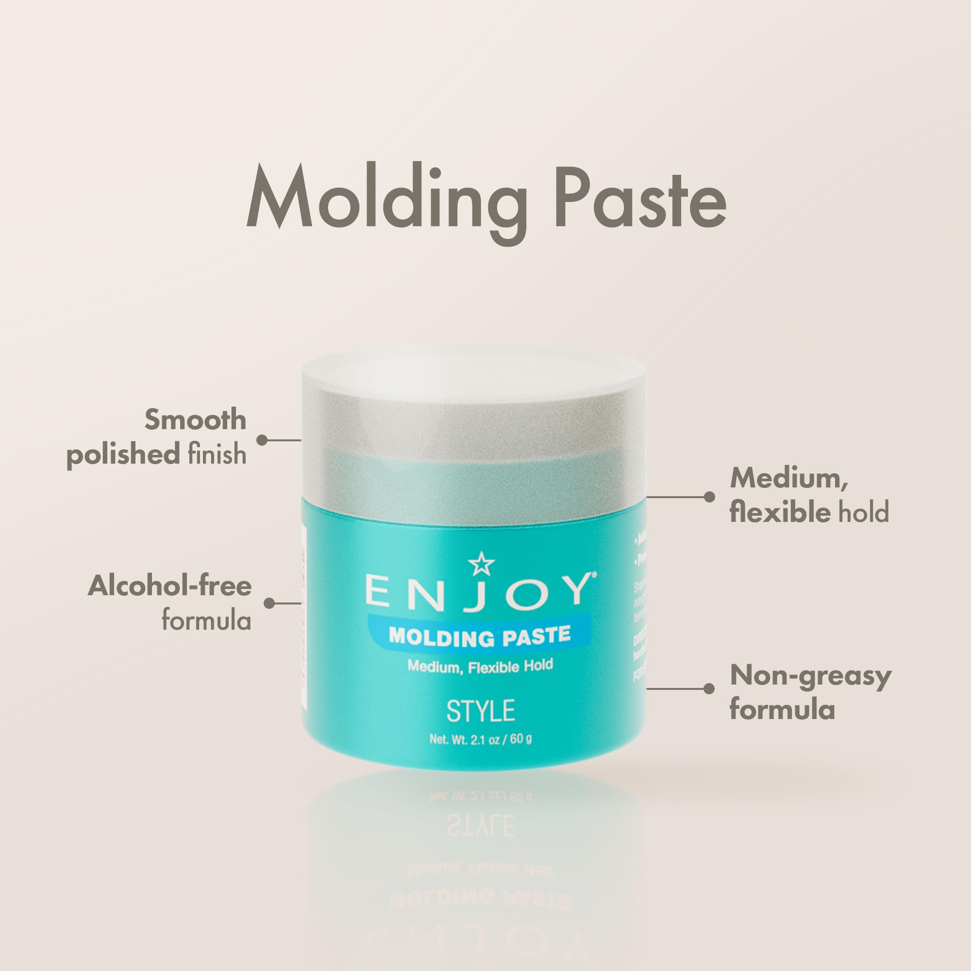 Enjoy Molding Paste offre une tenue moyenne et flexible sans lourdeur.