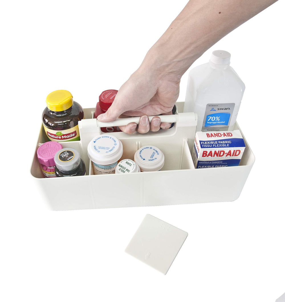 Enjoy Organizer bac portable grand ivoire, capacité adaptée à multiples produits cosmétiques.