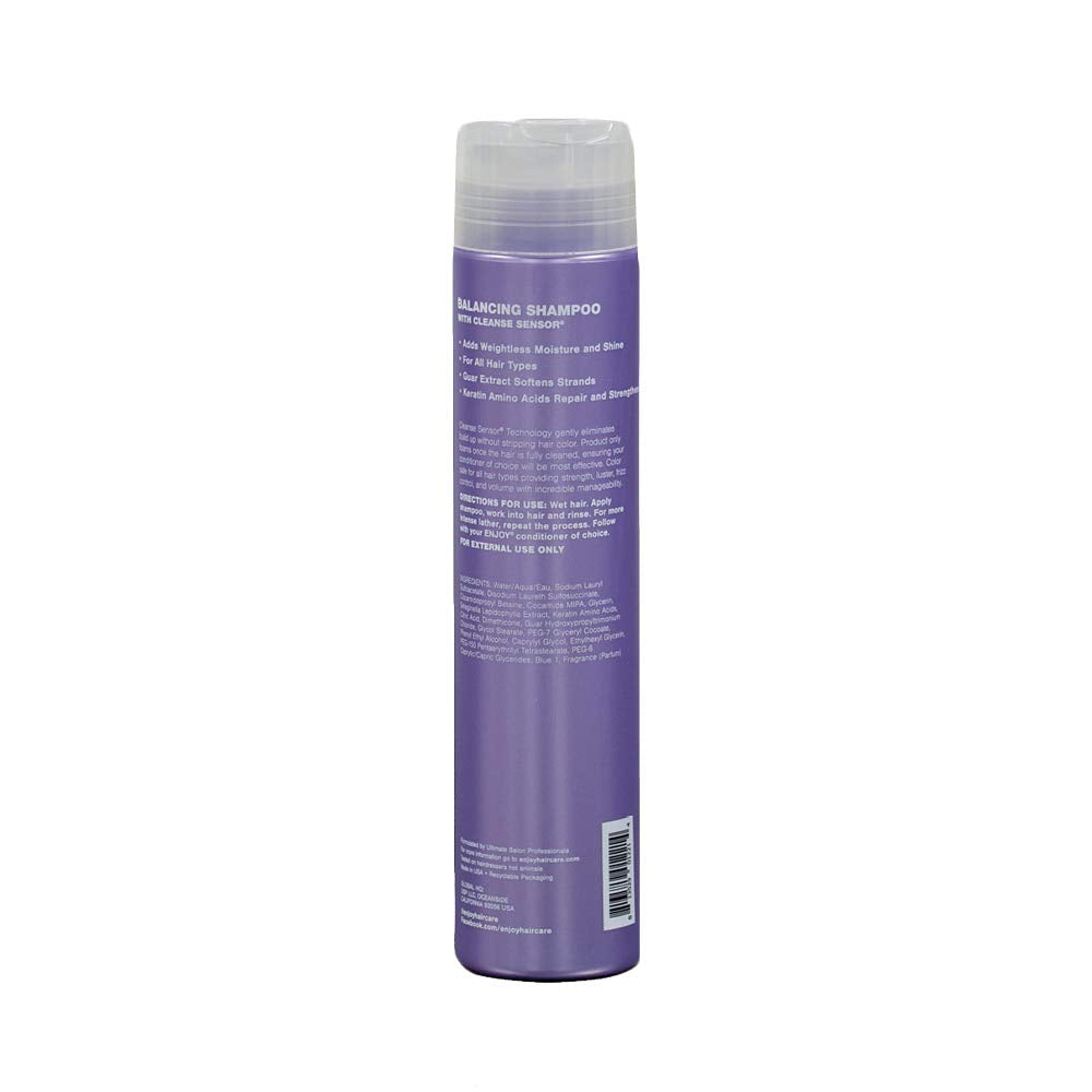 Enjoy Shampoing Équilibrant – application douce sur le cuir chevelu et les longueurs.