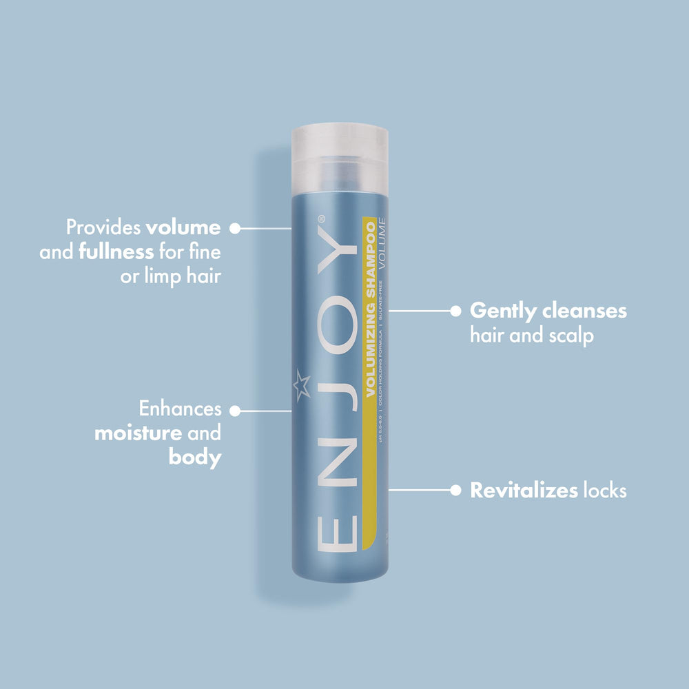 Enjoy Shampoo Volumisant, mousse crèmeuse prête à l’emploi démêle et prépare les cheveux