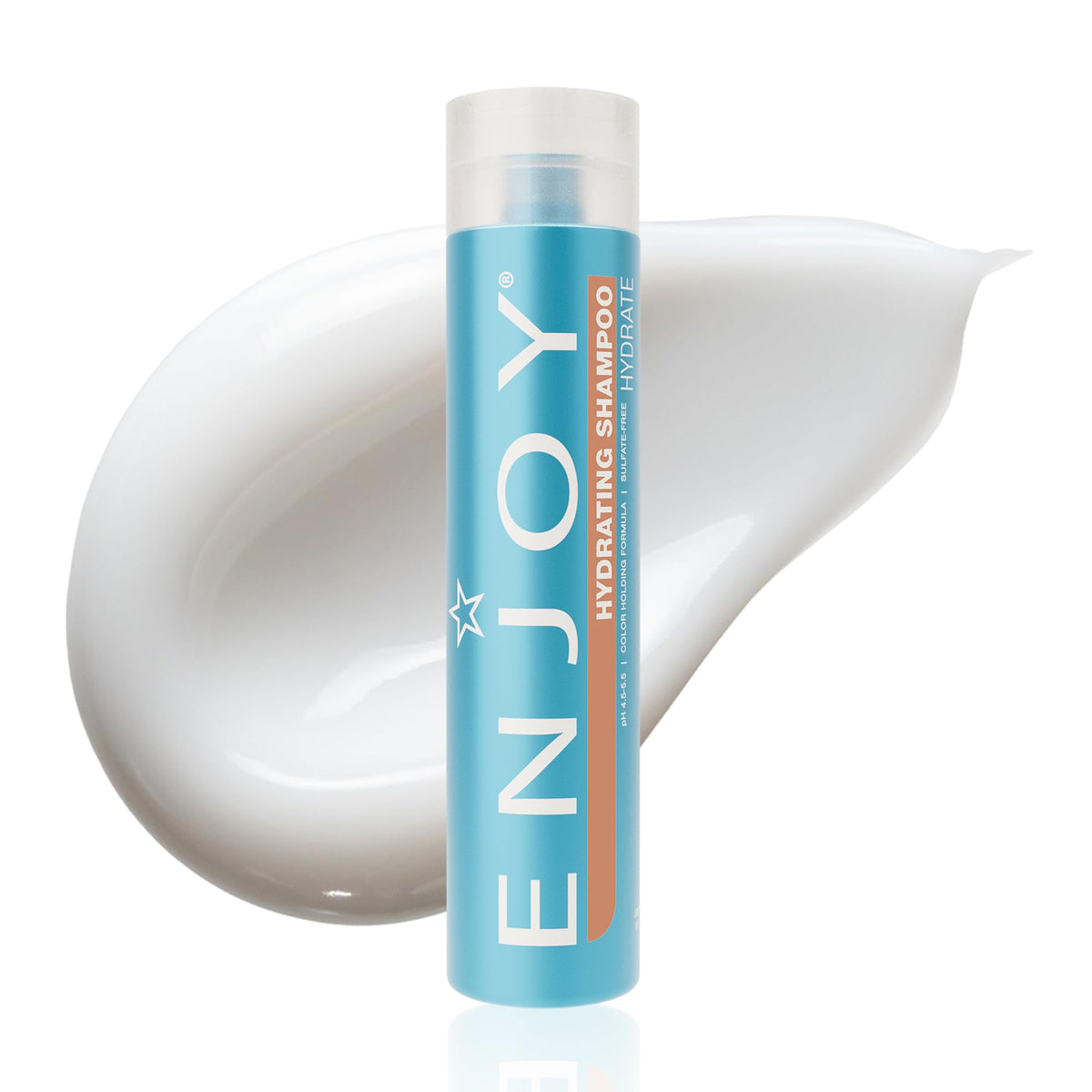 Enjoy Shampoing Hydratant en bouteille pour cheveux doux et brillants.