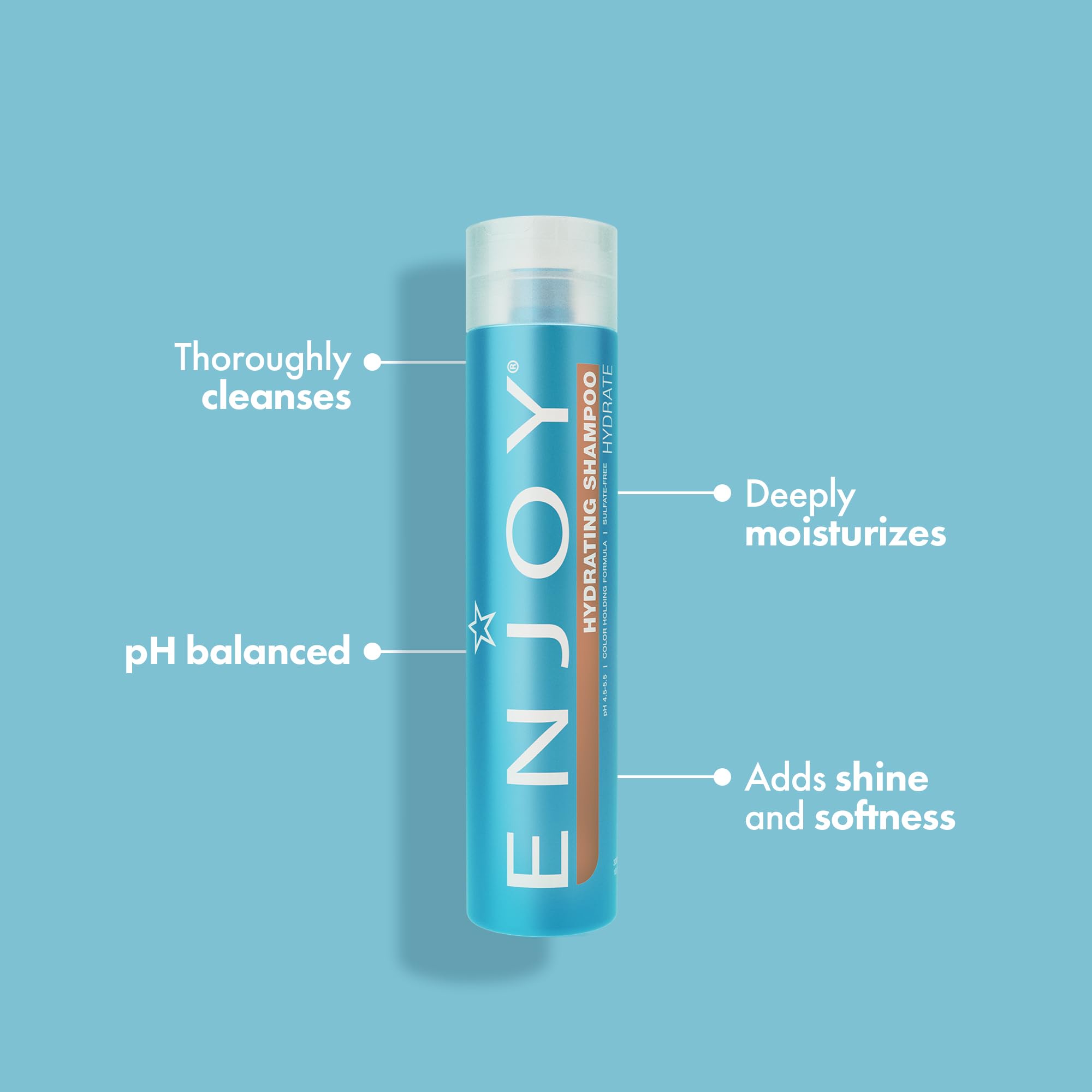 Emballage du Shampoing Hydratant Enjoy montrant sa formule sans sulfates.