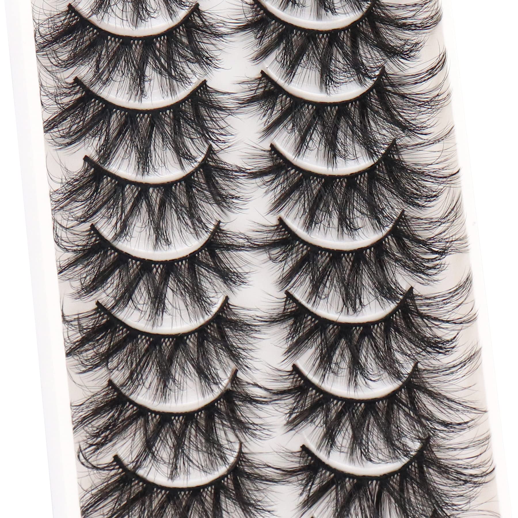 Ensemble de 10 paires Veleasha, faux mink pour un style polyvalent.