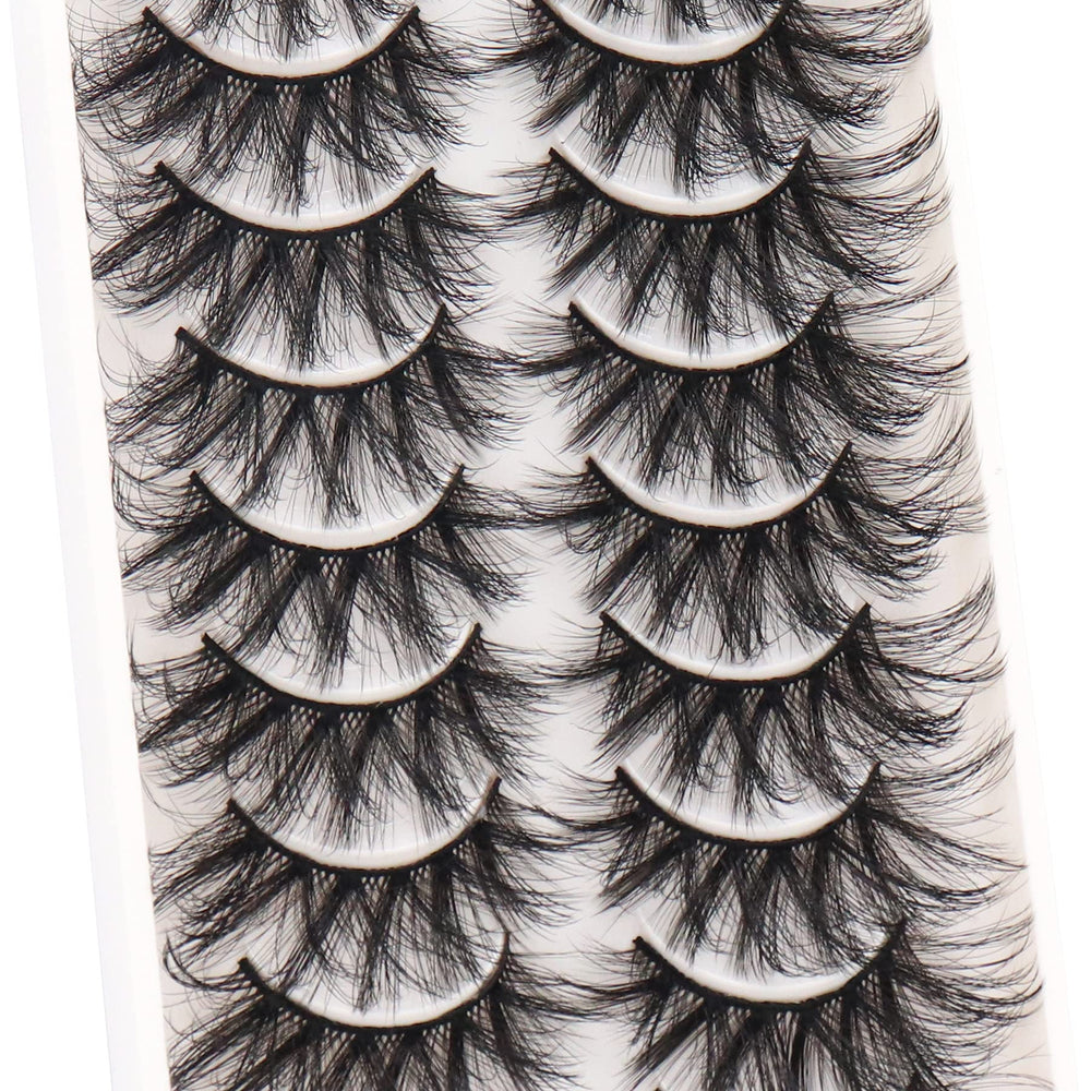 Ensemble de 10 paires Veleasha, faux mink pour un style polyvalent.