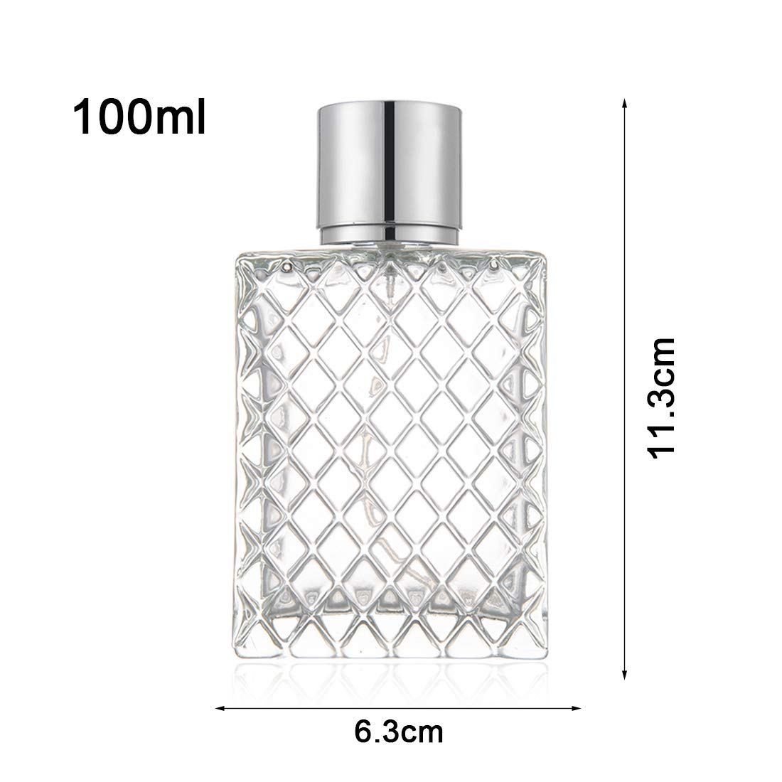 Flacon Enslz en verre épais 100 ml, design robuste pour une utilisation durable.