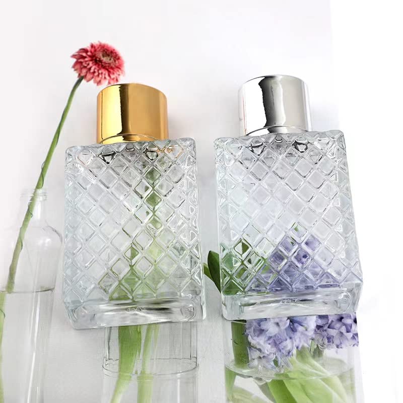 Enslz vaporisateur huiles en verre clair 100 ml, capuchon doré pour voyage.