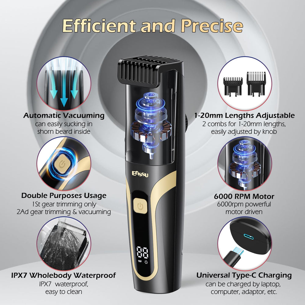 ENSSU Tondeuse Barbe lame ceramique inox coupe douce et precise