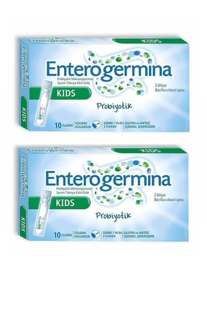 Enterogermina Kids, flacons de 10, format pratique pour le quotidien des enfants.