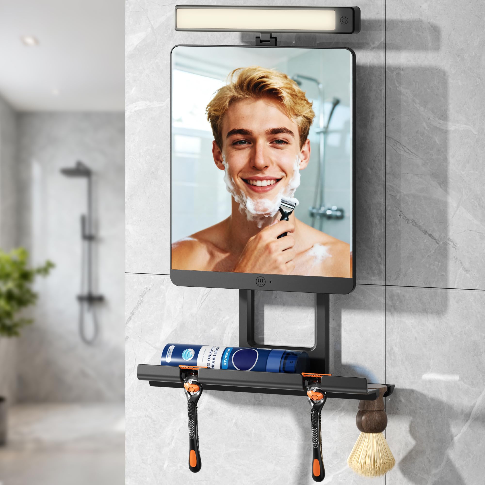 ENVTEK Miroir Douche Chauffé, vue claire sans buée, prêt au rasage.