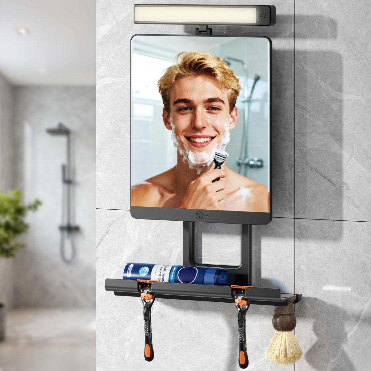 ENVTEK Miroir Douche Chauffé, vue claire sans buée, prêt au rasage.