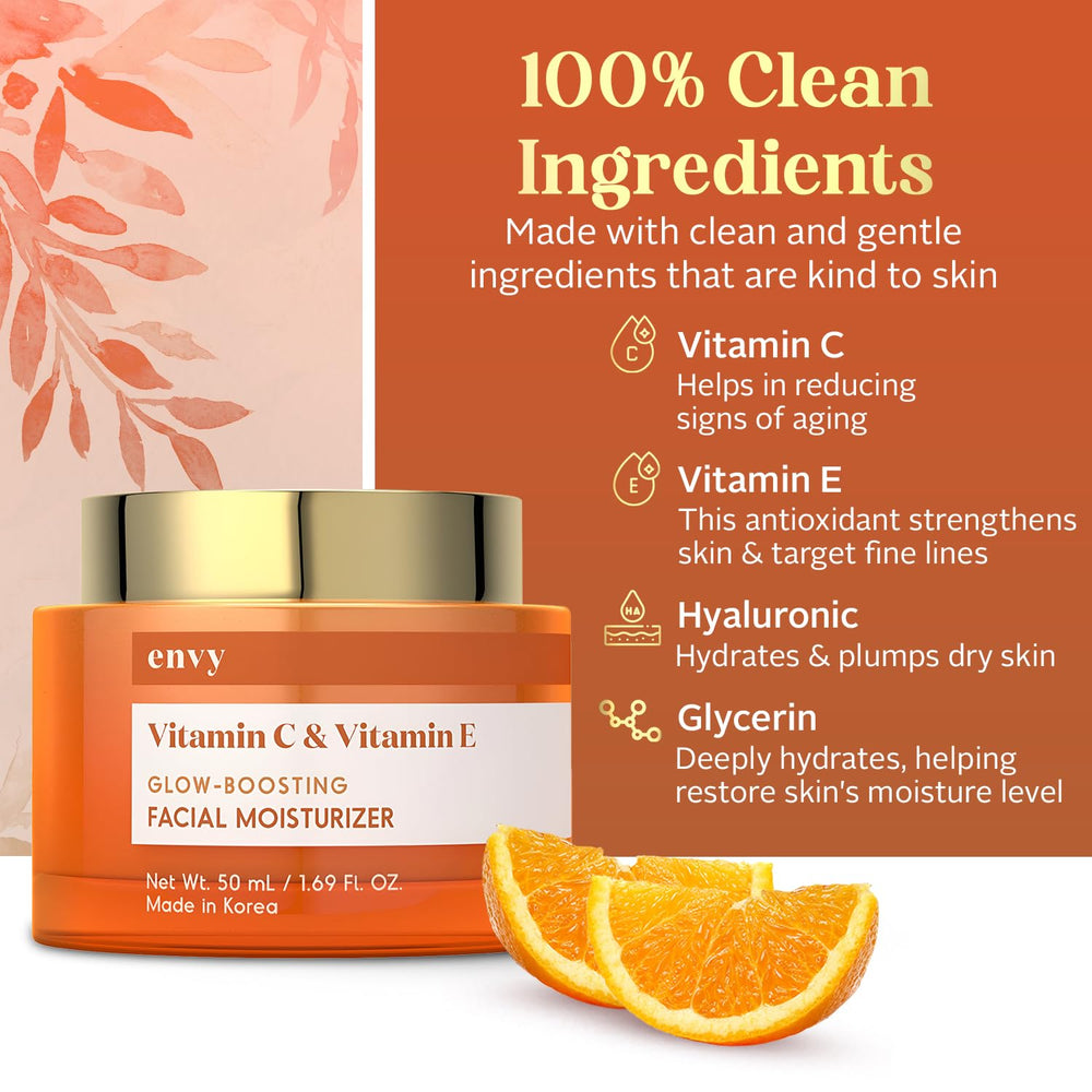 Emballage luxueux d'Envy crème visage, élégant sur la table de salle de bains.