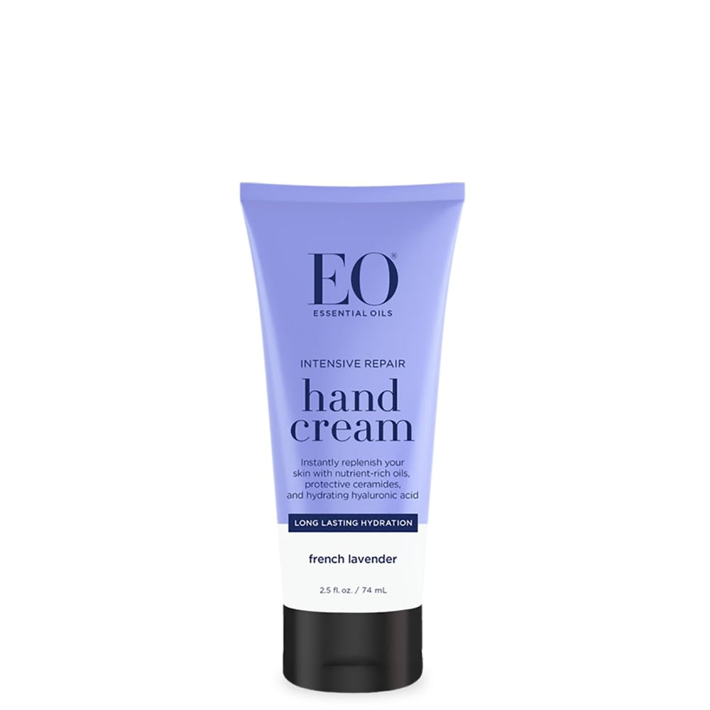 EO Crème Mains Lavande — bouteille élégante prête à l'usage quotidien, hydratation durable.