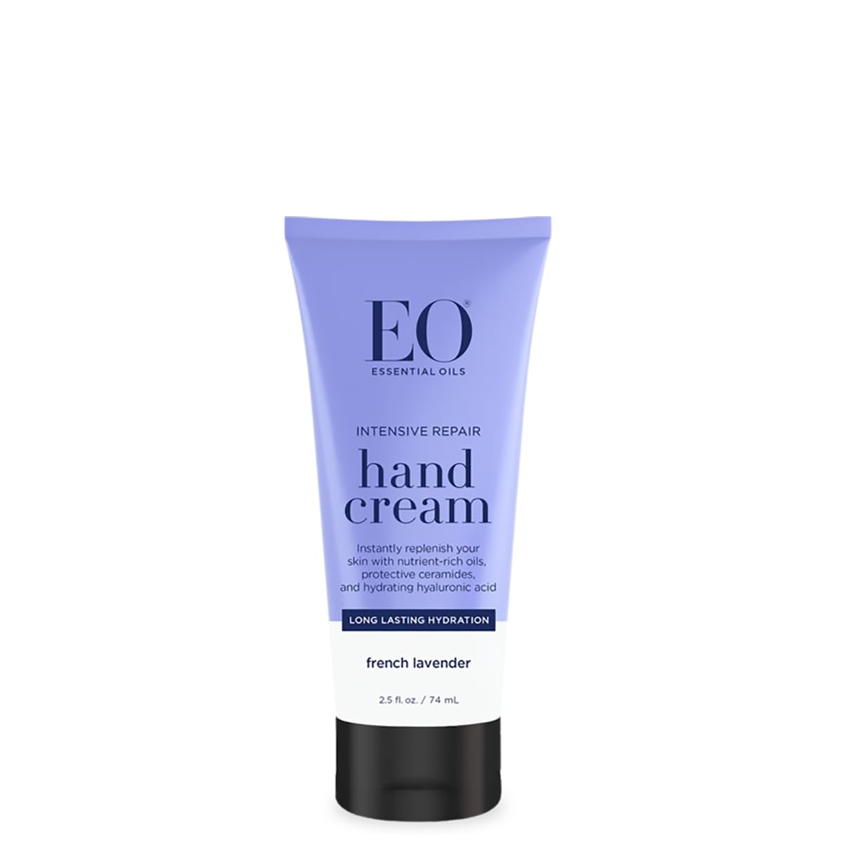 EO Crème Mains Lavande — bouteille élégante prête à l'usage quotidien, hydratation durable.