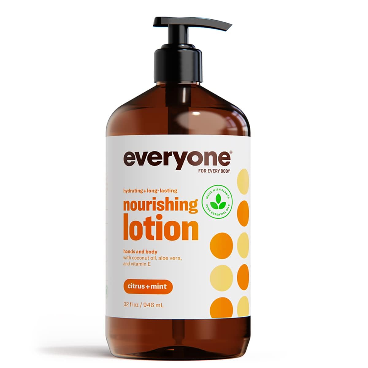 Lotion EO Citron et Menthe – bouteille de 946 ml prête à hydrater quotidiennement.