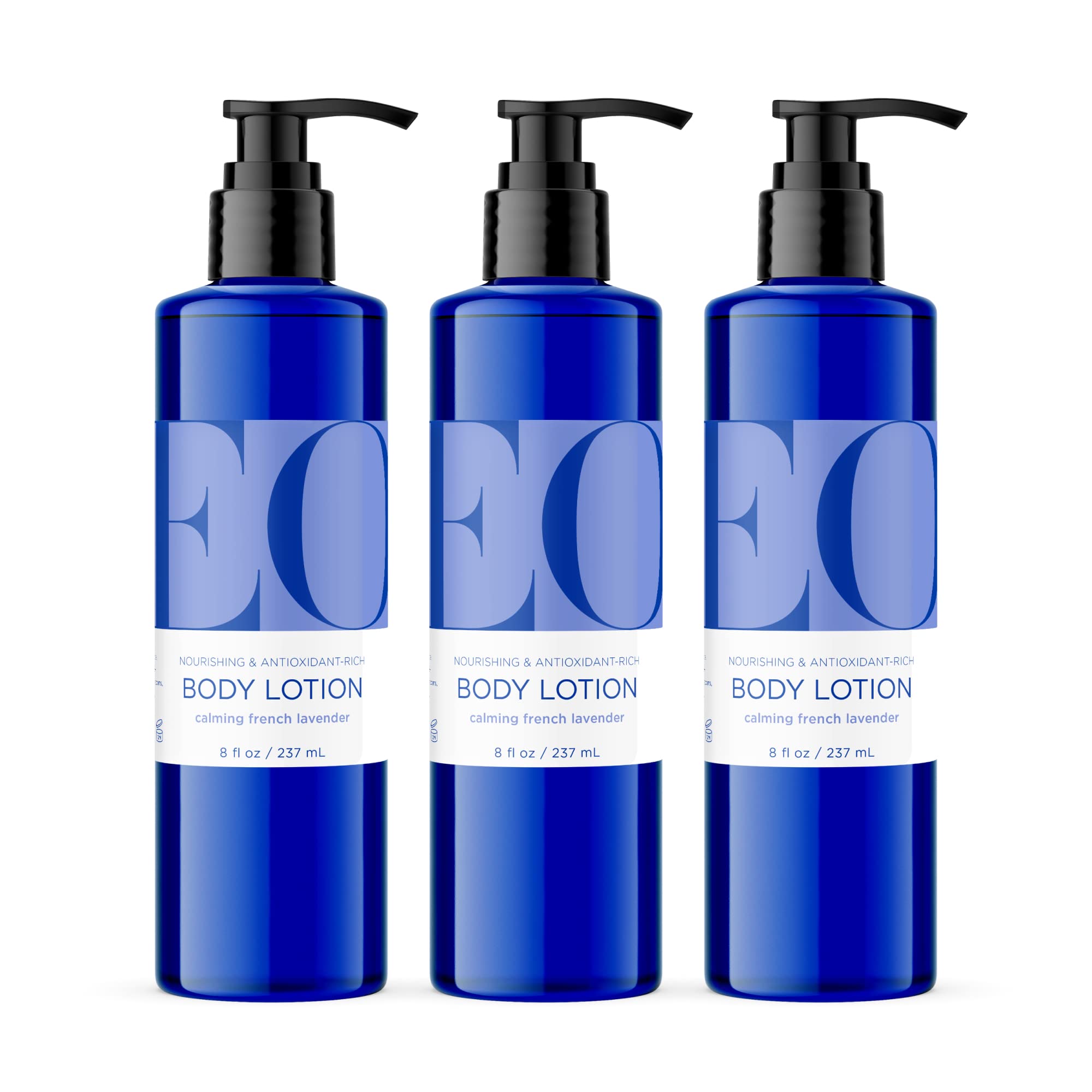 EO Lotion Corps Lavande, bouteille, hydrate la peau en douceur.