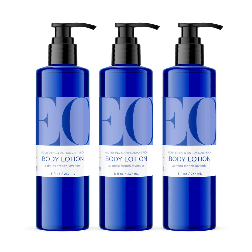 EO Lotion Corps Lavande, bouteille, hydrate la peau en douceur.