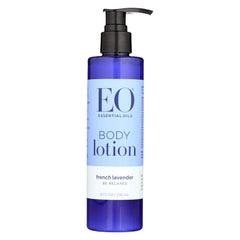 Lotion EO Lavande Française – bouteille visible, hydratation légère pour la peau