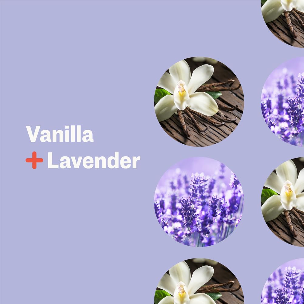 Mousse généreuse du savon EO Vanille Lavande sur la peau