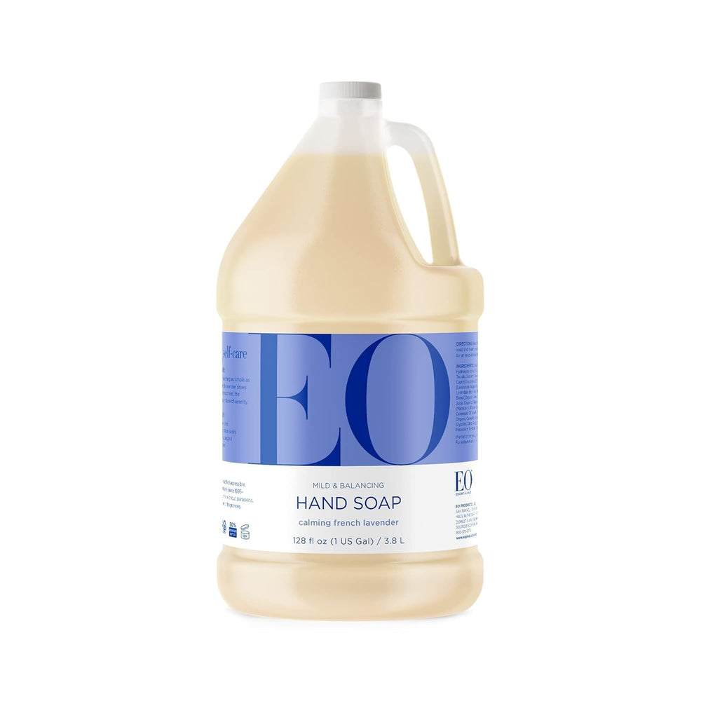 EO savon mains lavande française, flacon prêt à l'emploi pour lavage quotidien.