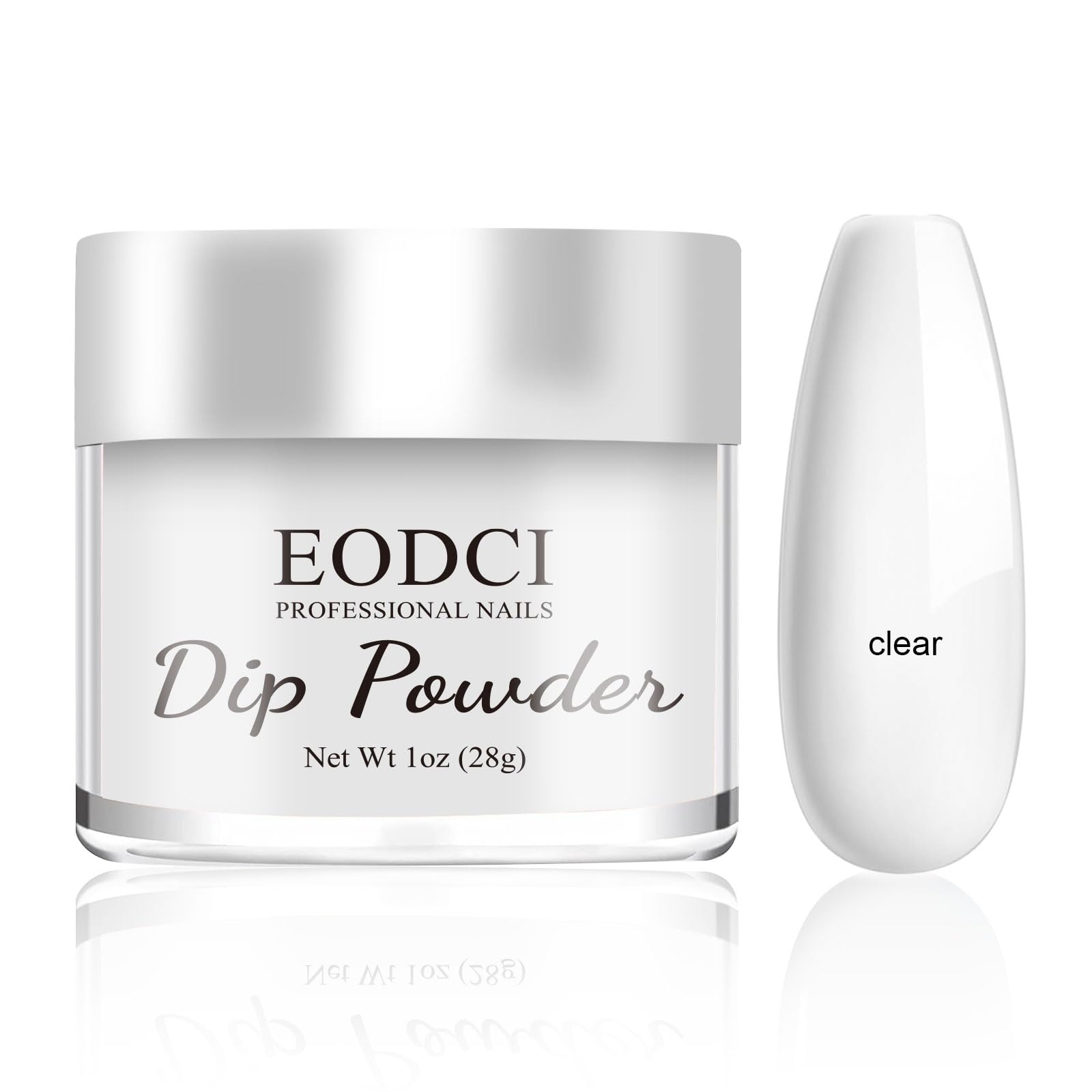 eodci Dip Powder Clear — bouteille prête à l’application rapide sur ongles.