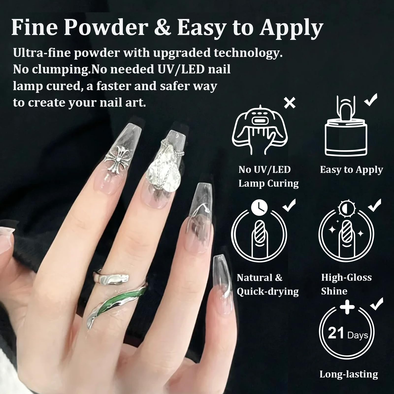 eodci Dip Powder Clear — tenue durable pour plusieurs semaines.