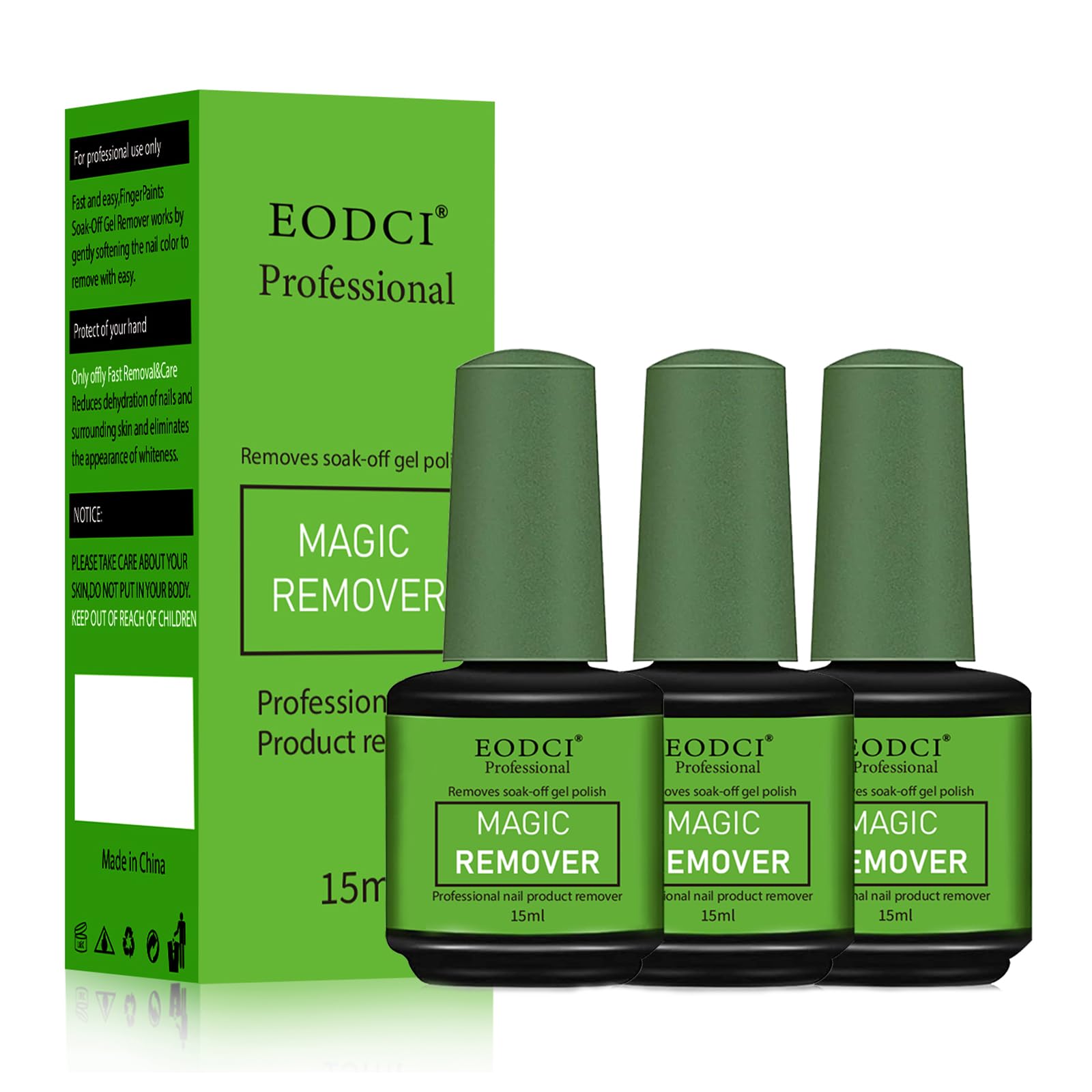 Dissolvant gel Eodci en bouteille, retrait rapide du vernis.