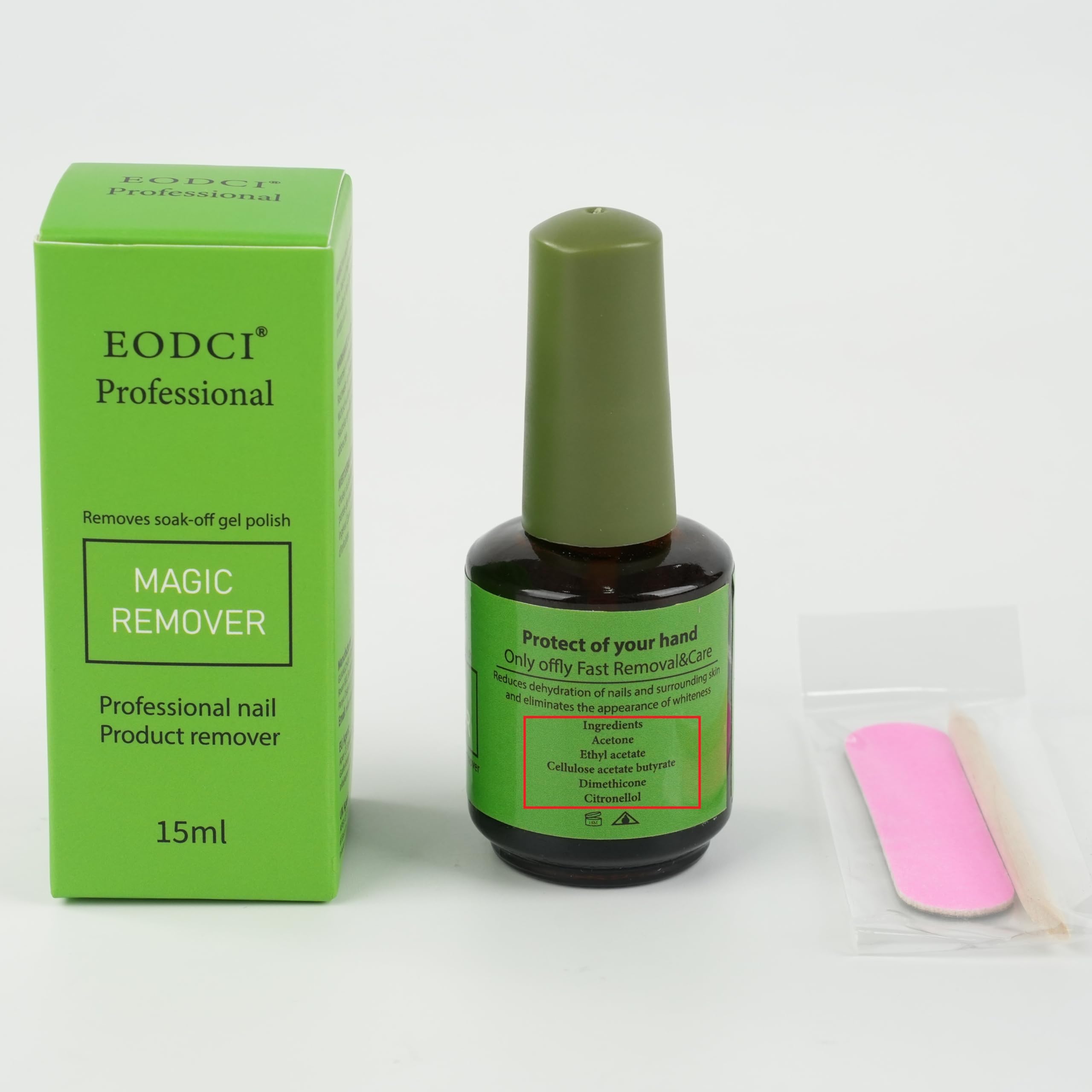 Dissolvant gel Eodci pour ongles, retrait rapide du gel.