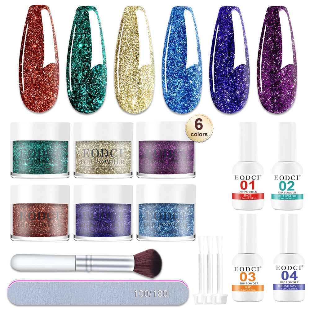 Kit Eodci Poudre à Tremper, base et top coat inclus, manucure prête à l’emploi