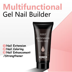 Gel Poly EODCI 60 g avec fleurs sèches pour un nail art élégant.