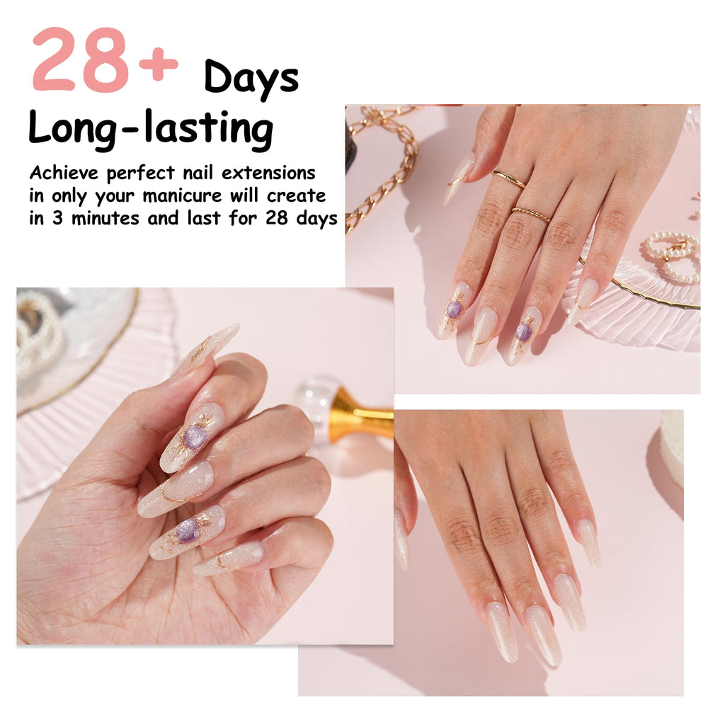 Gel Poly EODCI 60 g pour ongles carrés, finition nette et chic.