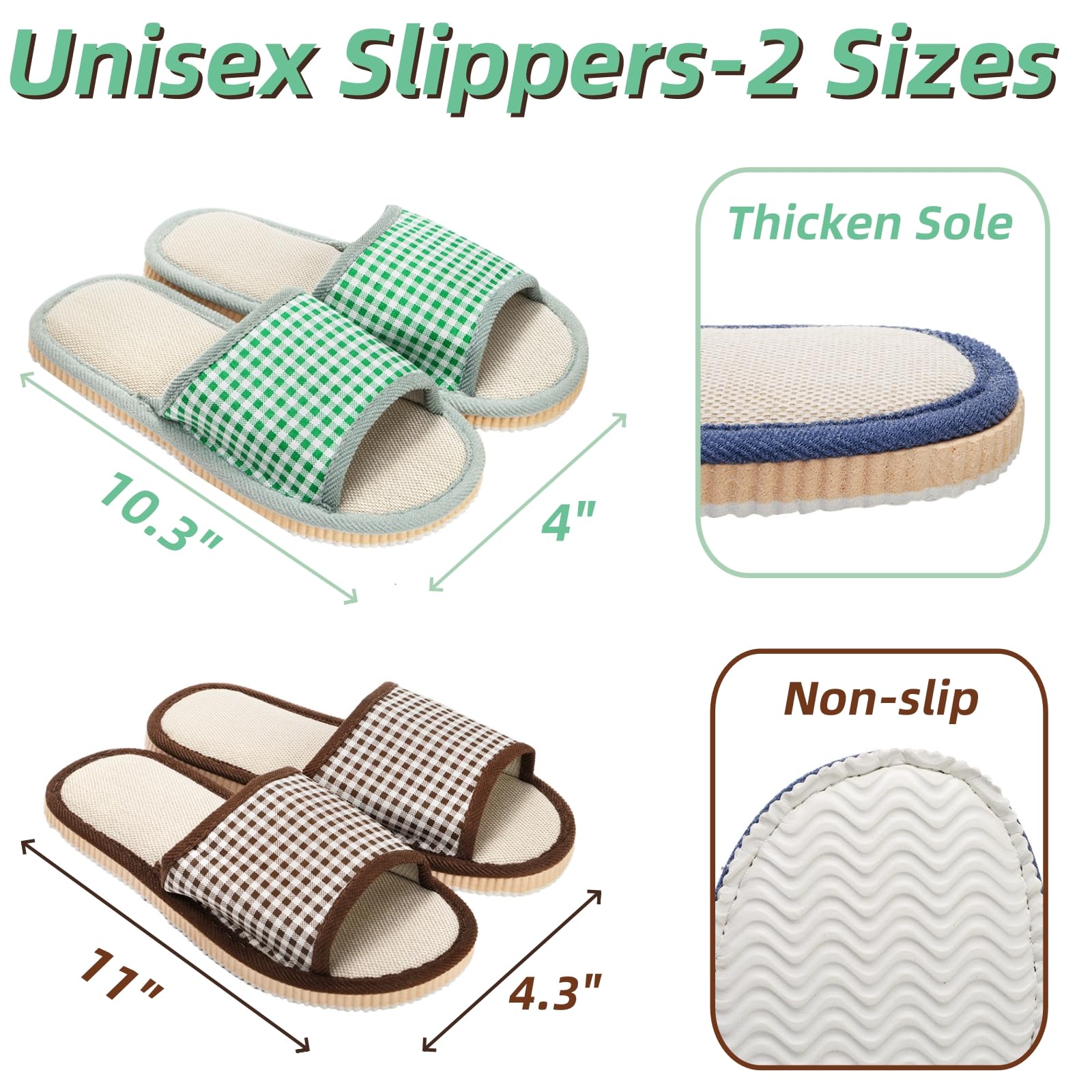 Chaussons Eorbow lin coton: tissu respirant pour pieds secs et frais à la maison.